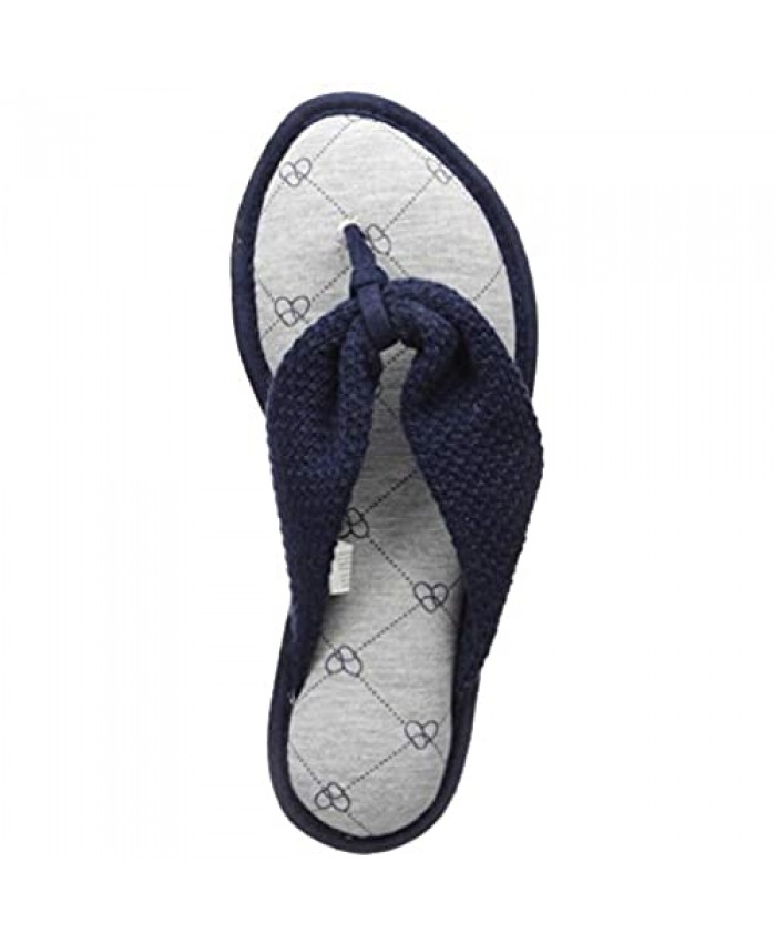 Dearfoams Women's Df Textured Knit Thong Slipper