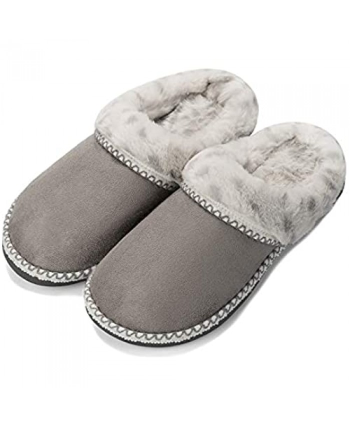 PENNYSUE Womens House Slippers Memory Foam Slippers Coral Fleece Soft Fuzzy Plush Lining Slippers
