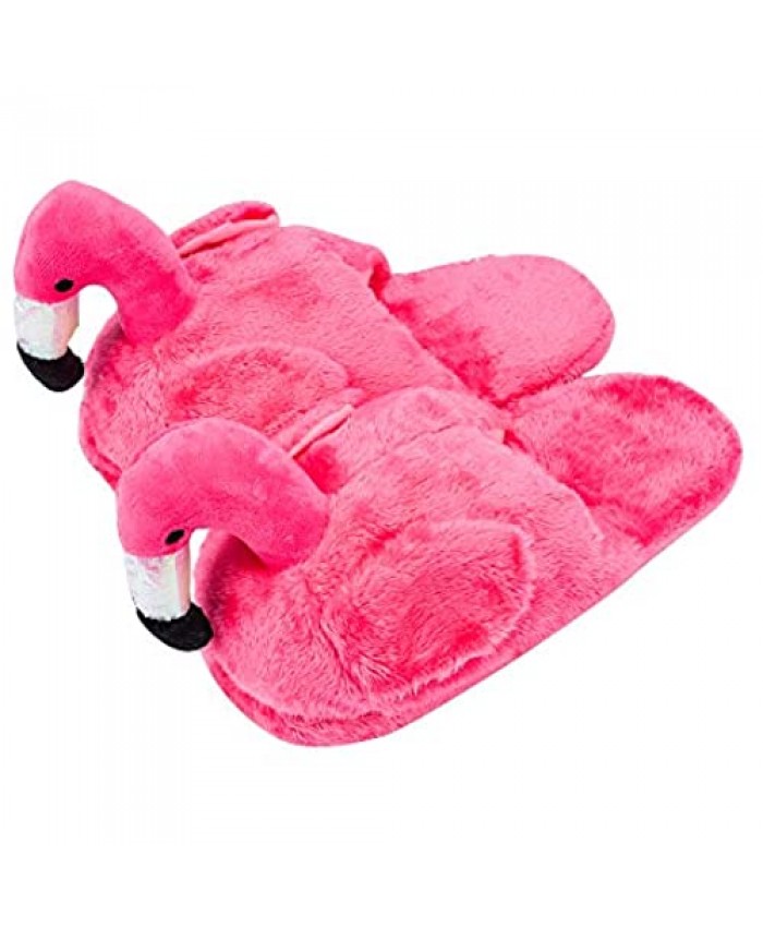 Women and Girls Flamingo Indoor Slippers Cute Animal Slippers Warm Memory Foam Cotton Home Slippers Soft Cozy Home Shoes Cute Fluffy Slippers