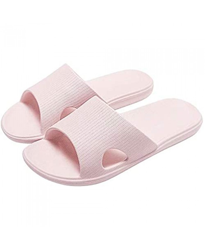 Women/Men‘s Shower Sandals Light Weight and Strips Bathroom Slippers Soft and Non Slip Indoor Sandals House Pool Shoes