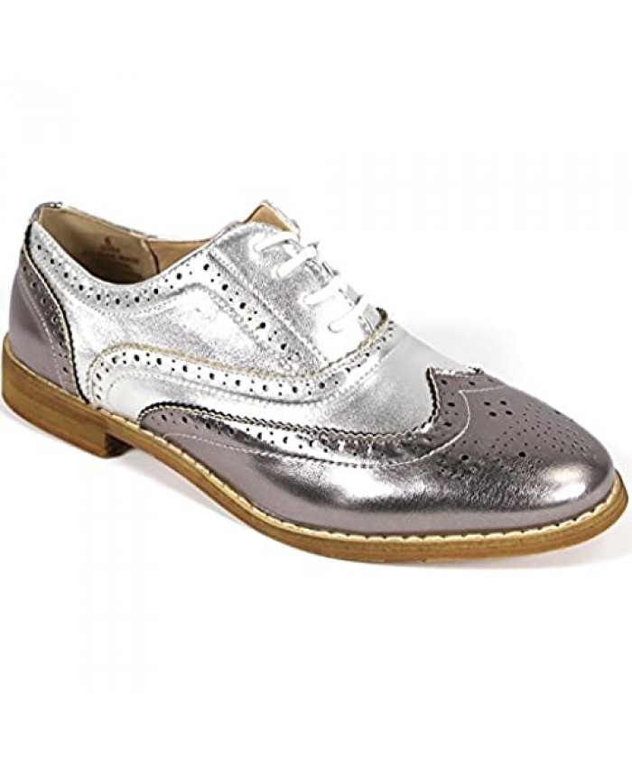 Bucco Oxee Womens Fashion Vegan Leather Oxford Shoes