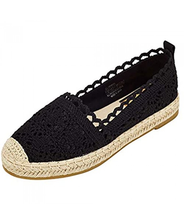 Espadrille Sneakers for Women: Hollow Canvas Casual Flats Classic Slip-On Comfortable Shoes