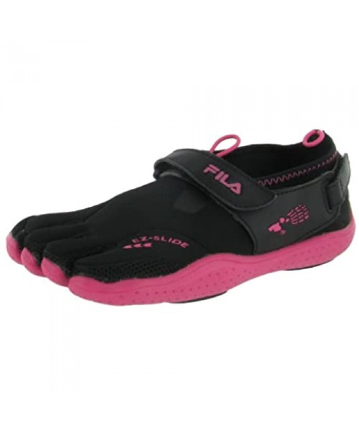 Fila Skeletoes EZ Slide Drainage Women's Shoes Minimalist Five Finger Size 7 black/ hotpink