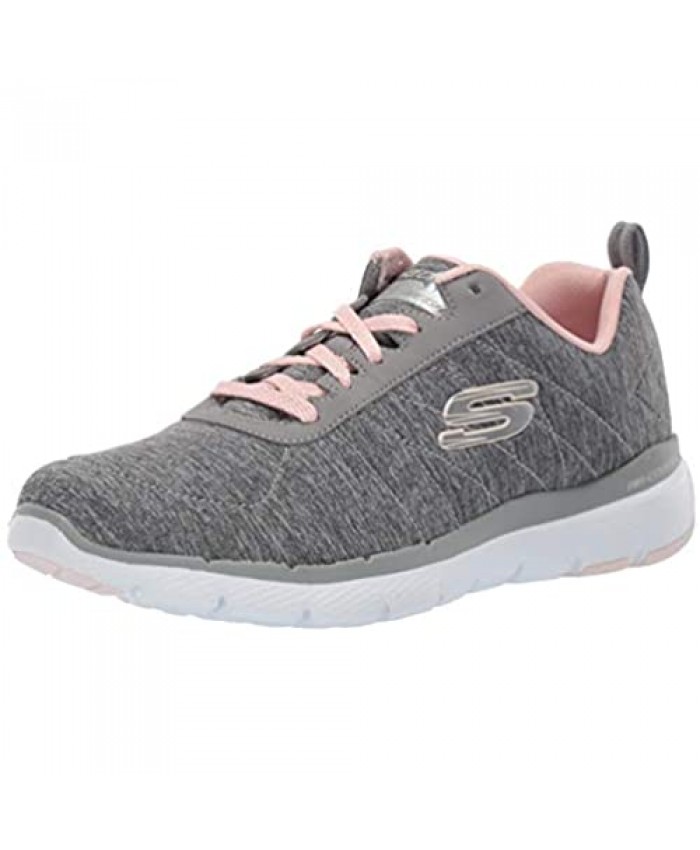 Skechers womens Flex Appeal 3.0 - Insiders Sneaker Grey/Light Pink 6 US