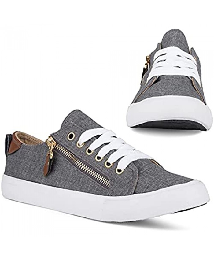 Twisted Women's KIX Canvas Sneakers with Decorative Zippers