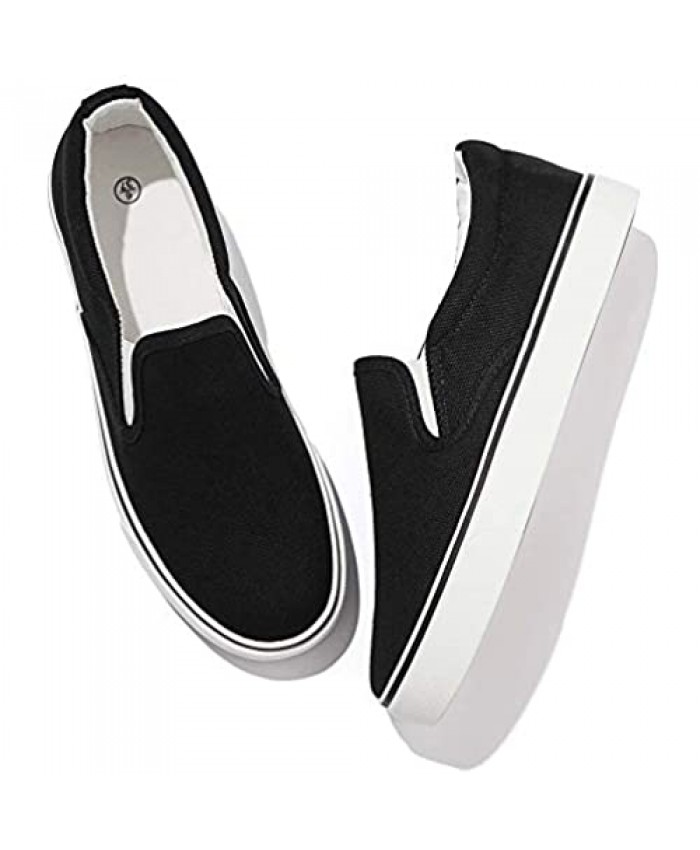 Women's Slip on Shoes Fashion Canvas Sneakers Low Top Casual Shoes Non Slip Loafers