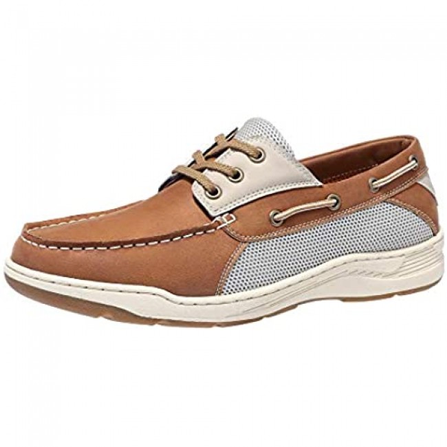 CAMEL CROWN Men's 3-Eye Boat Shoe Loafer Driving Shoes for Male Business Work Office Dress Outdoor Casual