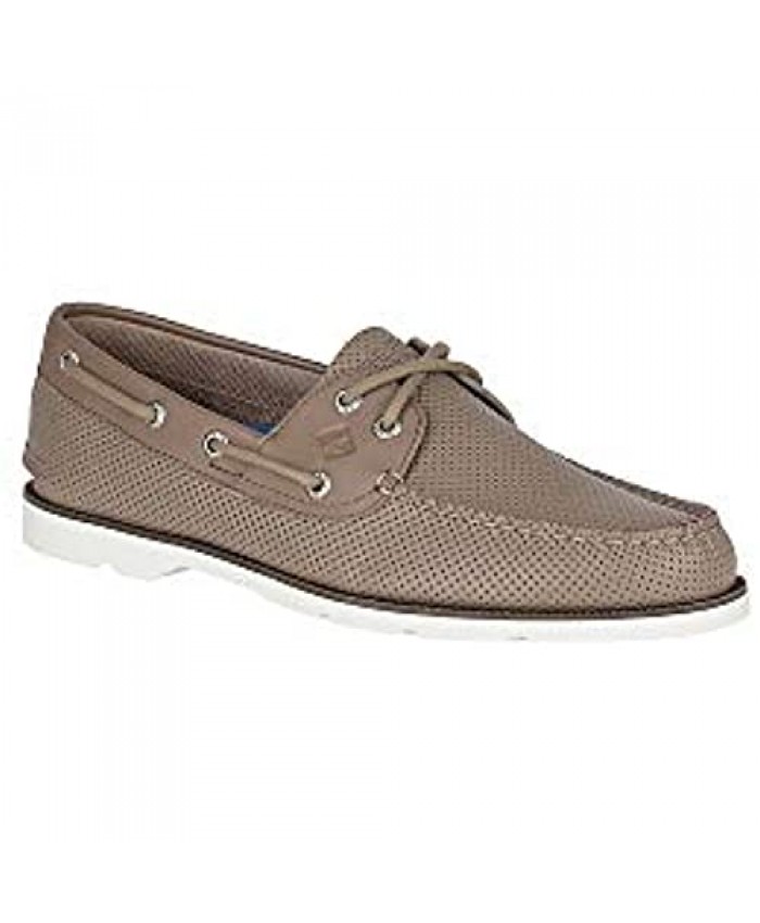 Sperry Mens Leeward 2-Eye Perforated Boat Casual Shoes - Taupe - Size 11 D