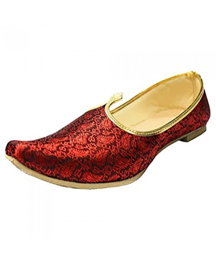 Step n Style Men's Mehroon Sherwani Shoes Pakistani Shoes Padhani Shoes Indian Nagra Khussa Jutti