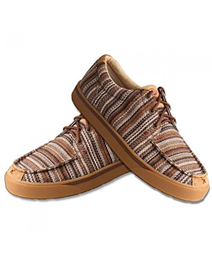 Twisted X Men's Hooey Loper - Slip-on or Lace-up Moisture-Wicking Loper Shoes for Men - Designed with Blended Rice Husk and Durable ecoTWX Material Brown & Multi 8.5 M