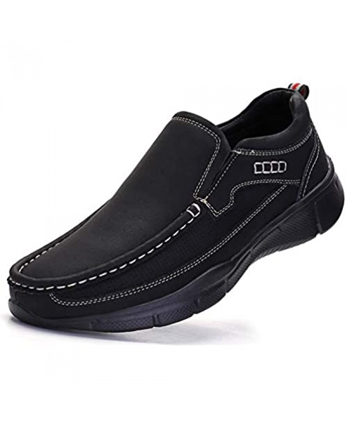 VENSHINE Mens Slip on Loafer Casual Walking Shoes Lightweight Fashion Leather Sneaker