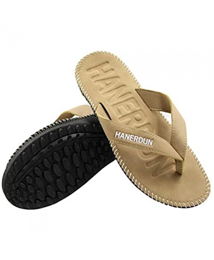 HANERDUN Mens Lightweight Flip Flops Non Slip Beach Sandals