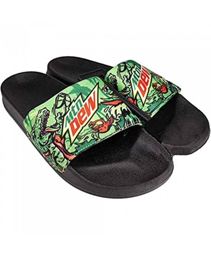 Mens Slide Sandals Mountain Dew Shoes Green Black