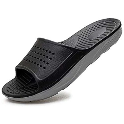 N+A Ygdada Men's Athletic Slide Sandals Shower Soft Arch Support Beach Sandals Open Toe Comfort Slip On Flat Shoes