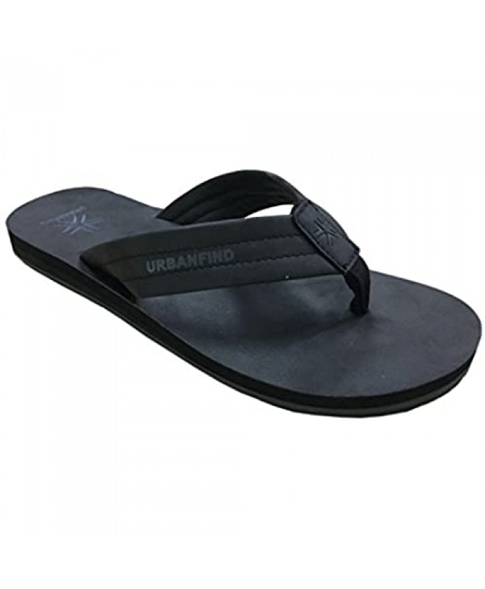 URBANFIND Men's Flip Flops Arch Support Sandals Comfortable Leather Thongs TPR Non-Slip Slippers
