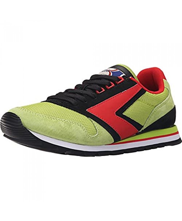 Brooks Heritage Mens Chariot Lime Green/Black/High Risk Red Sneaker 7 D (M)