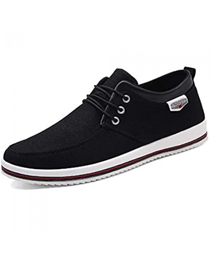 Mens Canvas Fashion Sneaker Causal Lace-Up Skateboarding Soft Non-Slip Comfortable Street Shoes