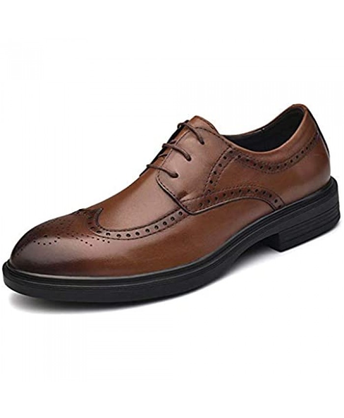 Cmaocv Men's Hybrid Brogue Oxford Leather Lace-Up Wing Tip Dress Crocodile Texture Business Derby Shoes