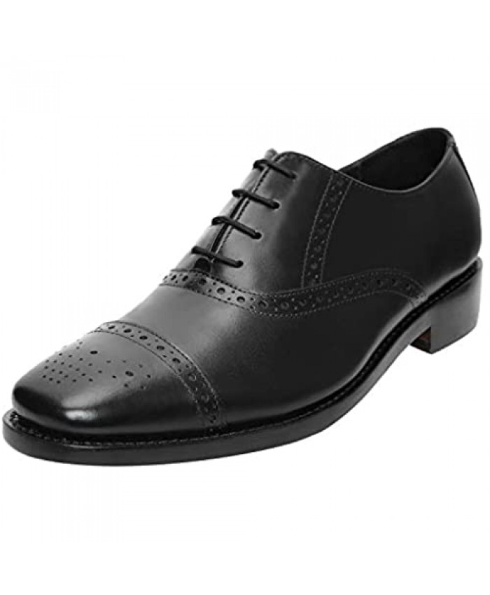 DLT Men's Genuine Imported Leather with Leather Sole Goodyear Welted Oxford Dress Shoes