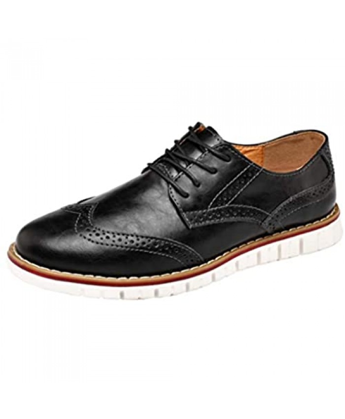 Mens Oxford Business Lace Up Loafers Leather Casual Classic Modern Dress Walking Shoes