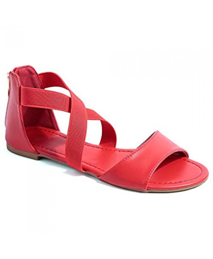 MaxMuxun Women Shoes Comfort Elastic Ankle Strap Flat Sandals