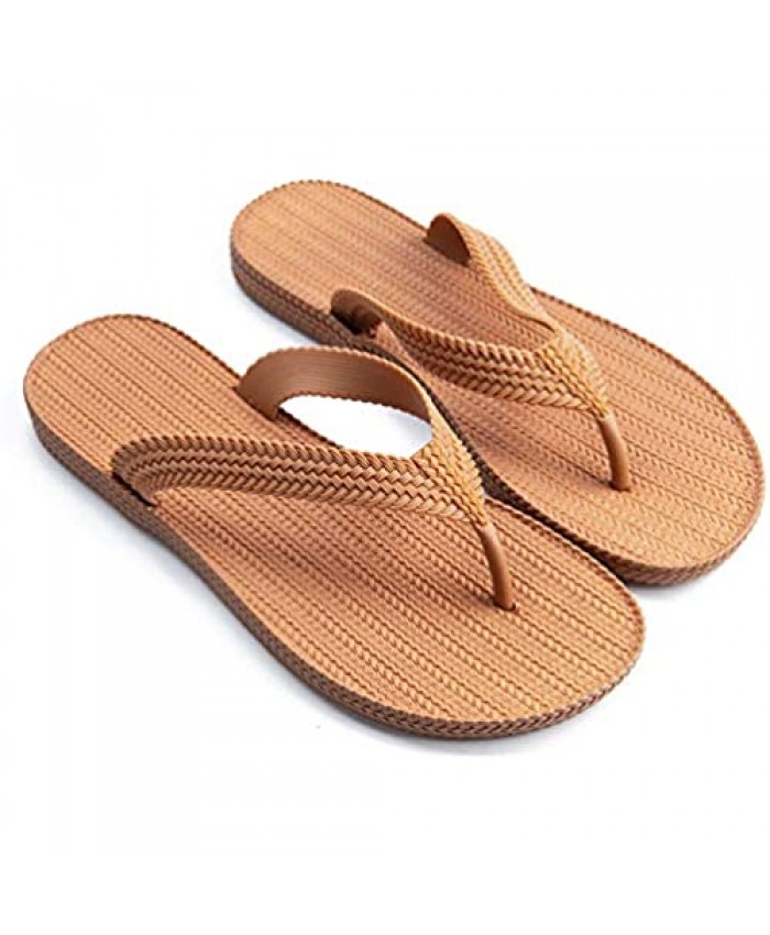 Flip Flop for Womens Summer Comfortable Beach Flats Sandals Slipper Non-Slip Home Shower Thong Shoes with Braided Strap