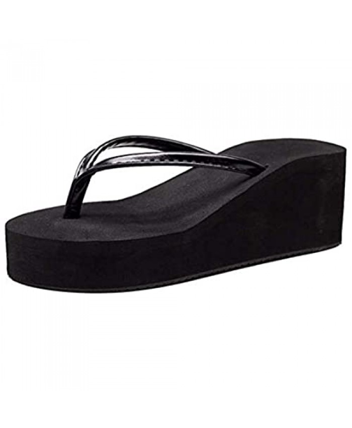 Saichi Slim Wedge Flip Flops Platform Sandals Beach Summer Casual Shoes for Women