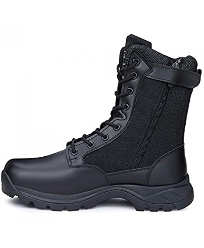 PY- FLRINGPIN Men's Tactical Boots 8 Lightweight Military Boots Combat Desert Jungle Boots with Zipper Non-Slip Work Boots IDS928