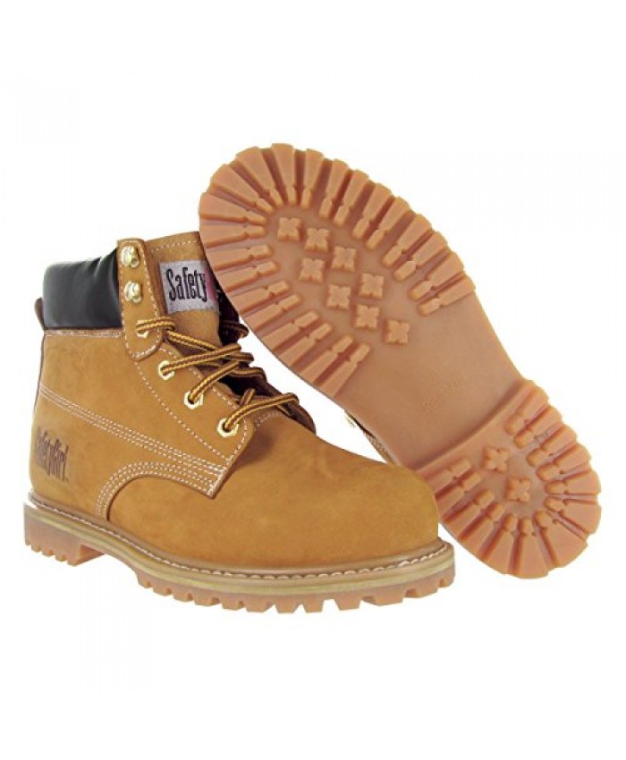 Safety Girl GS003-Tan-5M Steel Toe Work Boots - Tan - 5M English Capacity Volume Leather 5M Tan ()